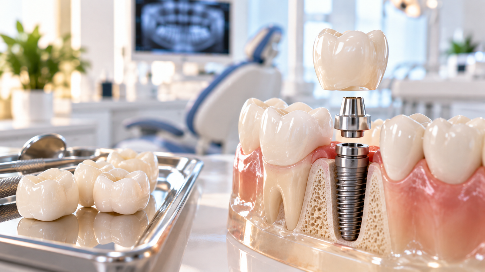 Corona de circonio sobre implante dental